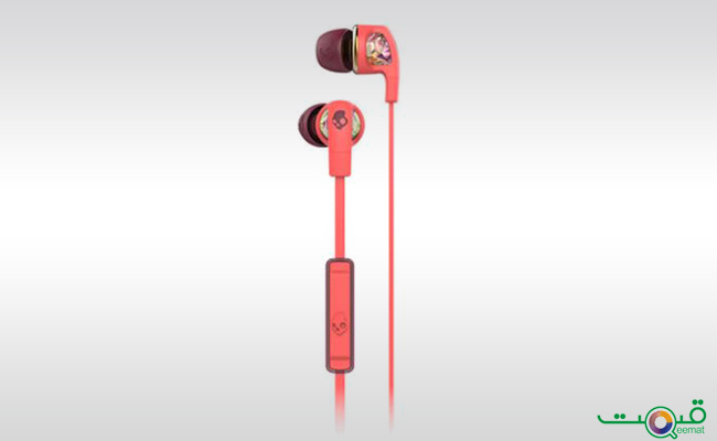 Skullcandy Dime Coral Floral Burgundy with Mic